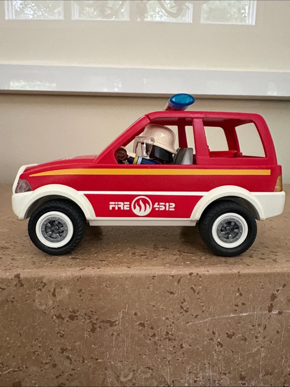 Playmobil 2008 Kids Fire Rescue Toy Truck with Accessories - Red, 2 Figures